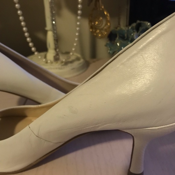 Nine West White Peep Toe Heels 6.5M - Picture 5 of 7